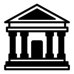 
Beautifully designed solid icon of la maison carrée temple

