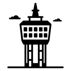 
A calgary tower in canada, glyph icon with premium download

