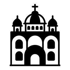 
A russian church building in solid icon, premium design vector 

