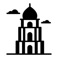 
An ukraine tower icon isolated on white background

