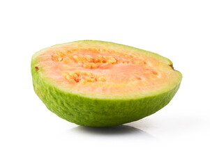 Fresh ripe guava isolated on white background