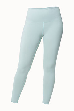 Plain Blue Leggings Isolated Sportswear Apparel Studio Shoot