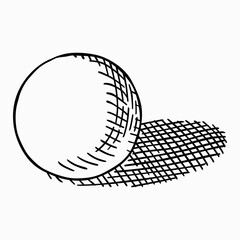 Hand drawn ball with its shadow