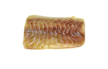 Raw cod fillet before cooking. Isolated over white background