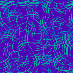 abstract seamless vector pattern chaotic curved lines of different colors on contrasting background