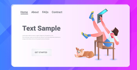 woman using laptop social media network online communication concept horizontal