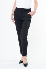 Fototapeta premium Women's black slack pants business wear