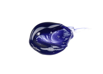 Blue melted wax isolated on white background. Hot wax puddle . hot wax spilled on a white surface.