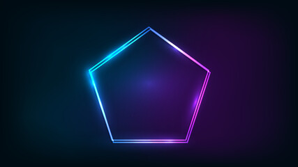 Neon double frame with shining effects