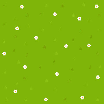 Cartoon Grass Vector Flat Pattern