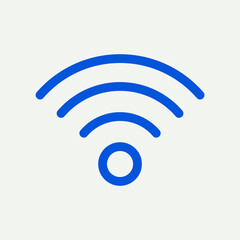 Wireless internet blue icon for social media app minimal line