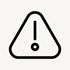 Warning outlined icon for social media app