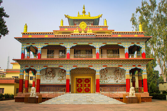 buddhist temple monestry in Bodhgaya, Bihar, India, Asia