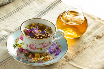 herbal tea made from various flowers