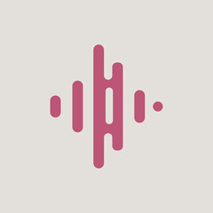 Audio wave music icon minimal design