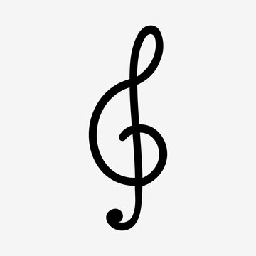 Sol key musical not icon minimal design in black and white