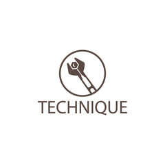 technician logo key illustration and screwdriver design vector template