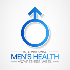 Men's health week is observed every year in June, it is used to raise awareness about health care for men and focus on encouraging boys to practice and implement healthy living decisions. Vector art.