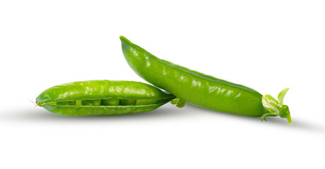 Green peas isolate on a white background. Great vegetable concept.