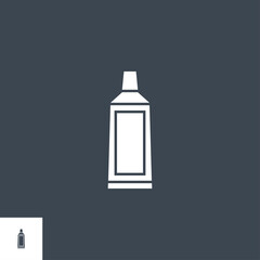 Toothpaste Tube related vector glyph icon. Isolated on black background. Vector illustration.