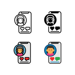 Smartphone Function Profile Social Media Icon, Logo, and illustration
