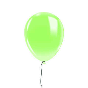Green balloon isolated on a white background. 3d rendering