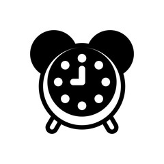 Alarm Clock Vector Glyph Icon. Hotel and Services Symbol EPS 10 