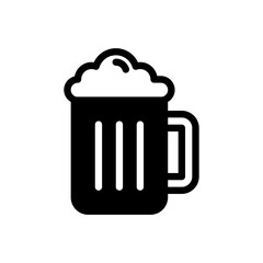 Beer Mug Vector Glyph Icon. Hotel and Services Symbol EPS 10 