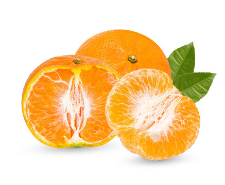 Fresh Orange Isolated On White Bakground