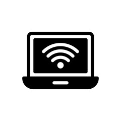 Wifi Connection Vector Glyph Icon. Hotel and Services Symbol EPS 10 
