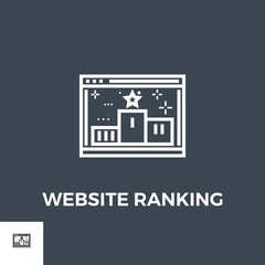 Website Ranking Related Vector Thin Line Icon. Isolated on Black Background. Vector Illustration.