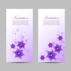 Set of vertical banners with beautiful flowers