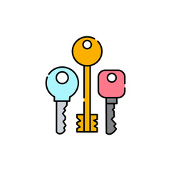 Keys olor line icon. Pictogram for web page, mobile app, promo.