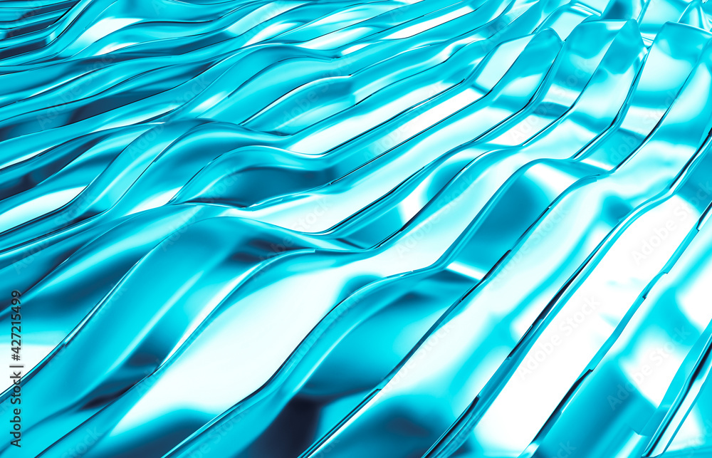 Poster Abstract futuristic Technology background with iridescent texture. 3d rendering.