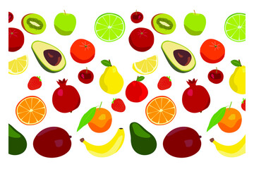 pattern fruit set assorted banana lemon citrus apple tangerine orange