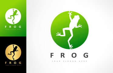 Frog logo vector. Animal design.