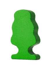 Wooden figure of tree isolated on white