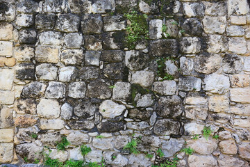 wall brickwork maya ancient city, abstract background old stones archeology wall in mexico