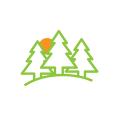 Forest Icon with sun