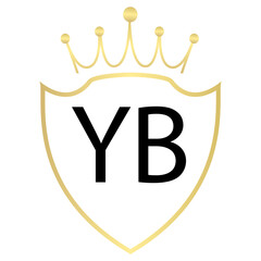 YB Letter Logo Design With Simple style