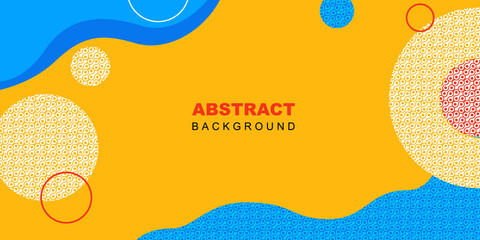Yellow blue abstract background.  Banner template with 
 wave, line and creative pattern texture. Vector illustration for social media cover, header,  presentation design, landing page template.