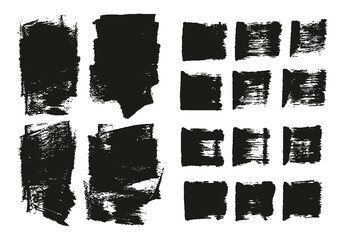 Flat Sponge Thick Artist Brush Short Background & Straight Lines Mix High Detail Abstract Vector Background Mix Set 