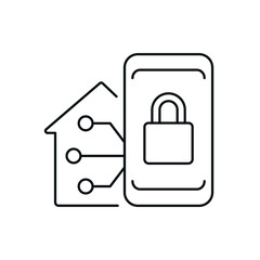 Electrical protection of the house linear icon. Smart house. Thin line customizable illustration. Contour symbol. Vector isolated outline drawing. Editable stroke