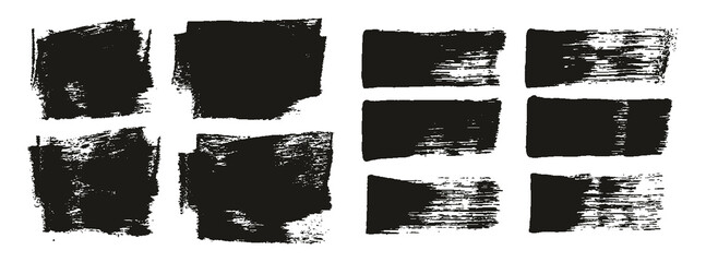 Flat Sponge Thick Artist Brush Short Background & Straight Lines Mix High Detail Abstract Vector Background Mix Set 