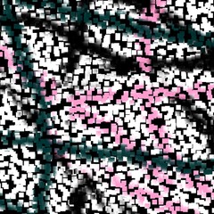 Pink black squares, design, abstract mosaic background