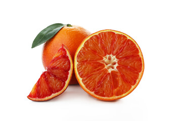 Fresh red orange isolated on white background