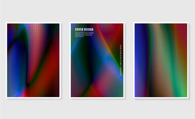 Set of trendy gradient cover design abstract background, template of a4 format layout can use modern poster or flyer