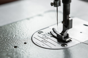 Selective focus of Sewing machine  and copy space