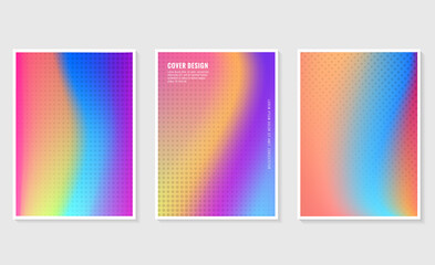 Set of trendy gradient cover design abstract background, template of a4 format layout can use modern poster or flyer