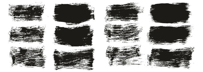 Flat Paint Brush Thick Short Background High Detail Abstract Vector Background Set 